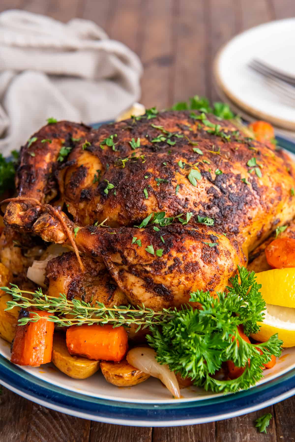 Instant Pot Garlic Herb Rotisserie Chicken - The Roasted Root