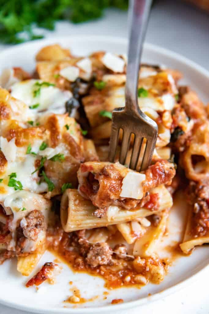 Baked Rigatoni with Meat Sauce | Valerie's Kitchen