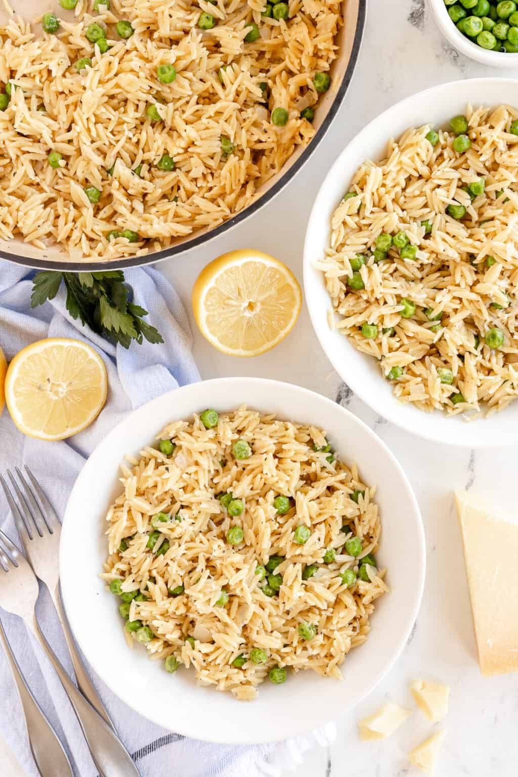 Orzo with Peas and Parmesan Valerie's Kitchen