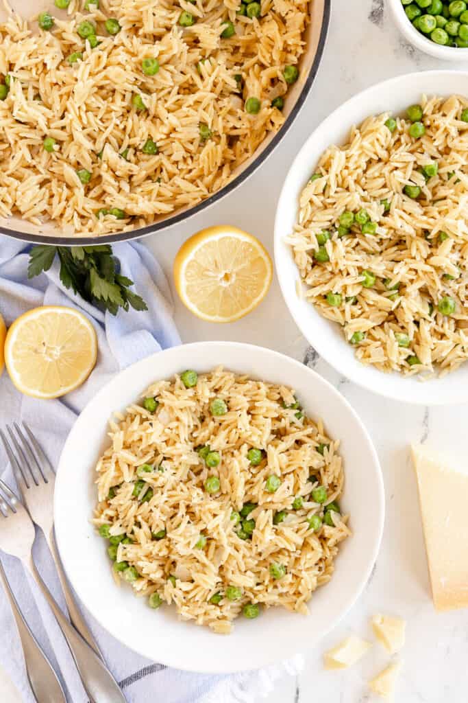 Orzo with Peas and Parmesan Valerie's Kitchen