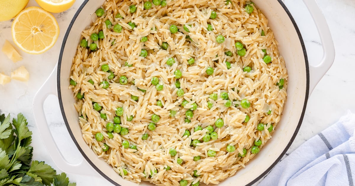 Orzo with Peas and Parmesan Valerie's Kitchen