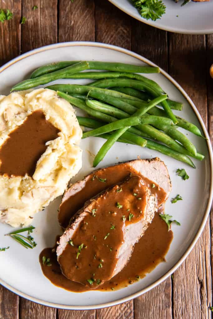 Pork Loin Roast with Gravy Valerie