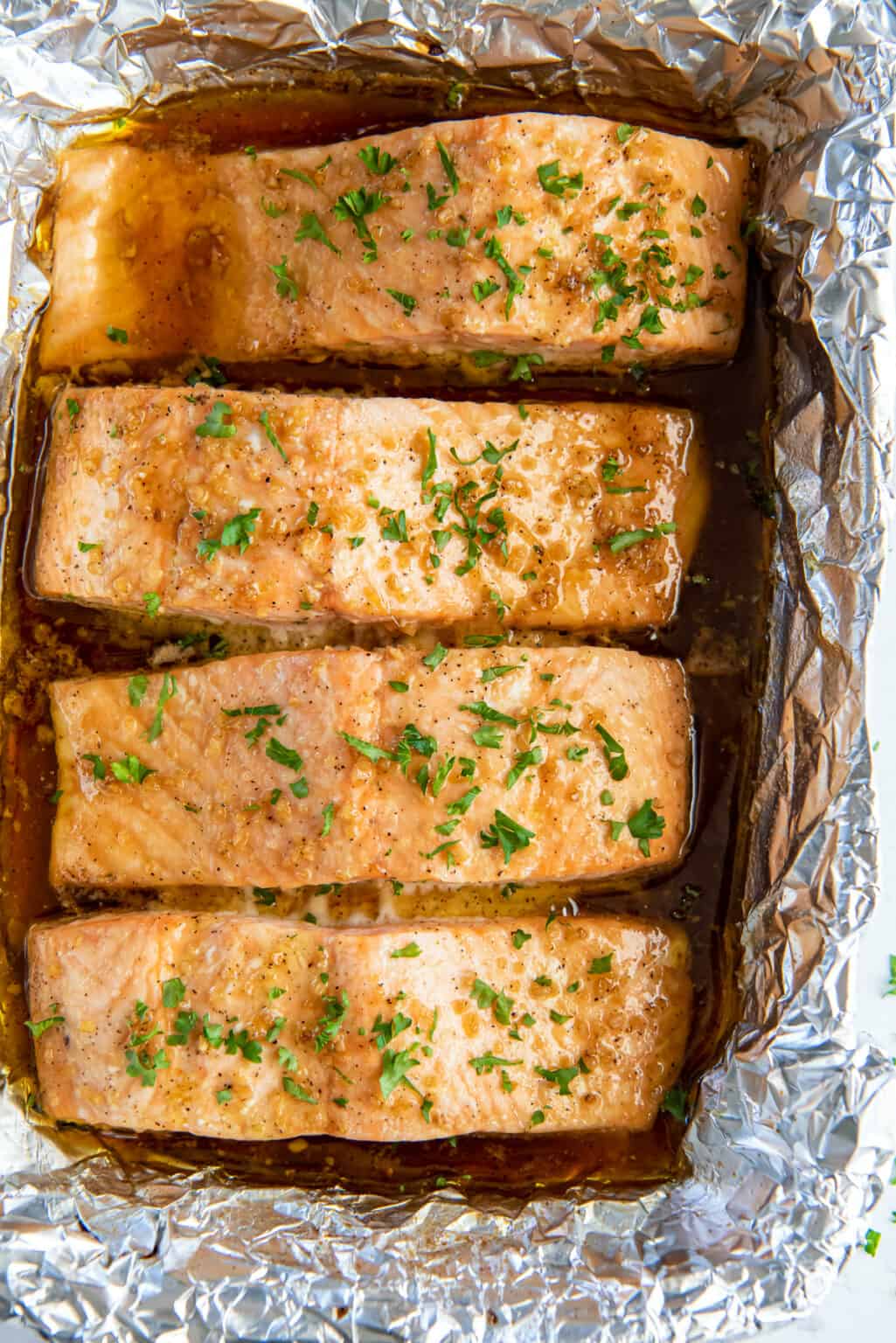 Roasted Salmon with Maple Glaze (baked from frozen!)