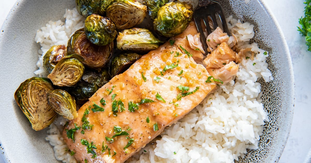 Roasted Salmon with Maple Glaze (baked from frozen!)