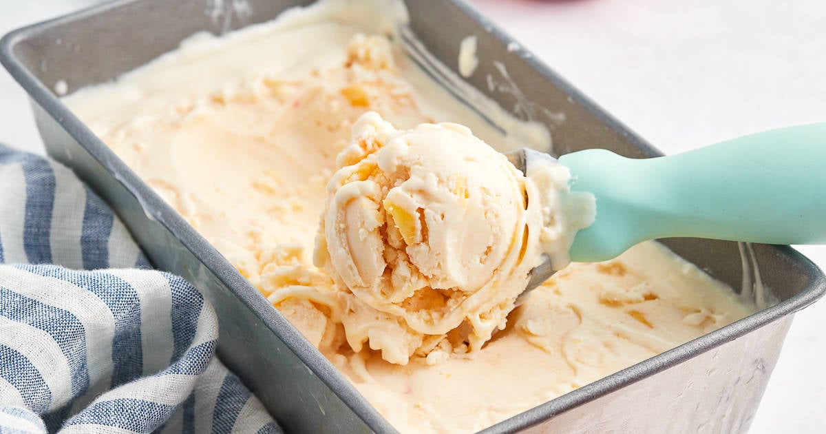 5-Minute Healthy Peach Frozen Yogurt - Just a Taste