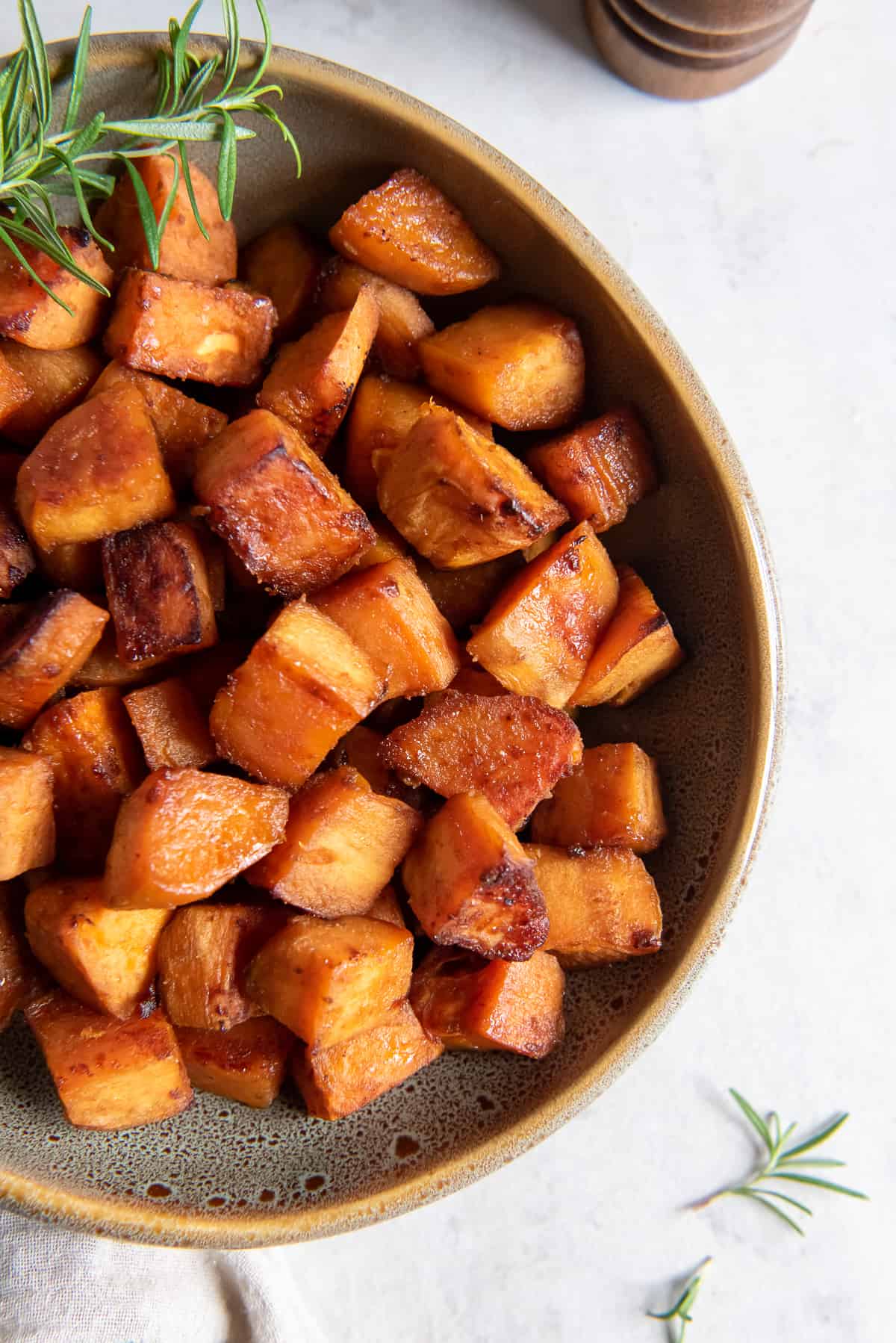 Spicy Roasted Sweet Potatoes with Sweet Onion, Rosemary & Chili Flakes