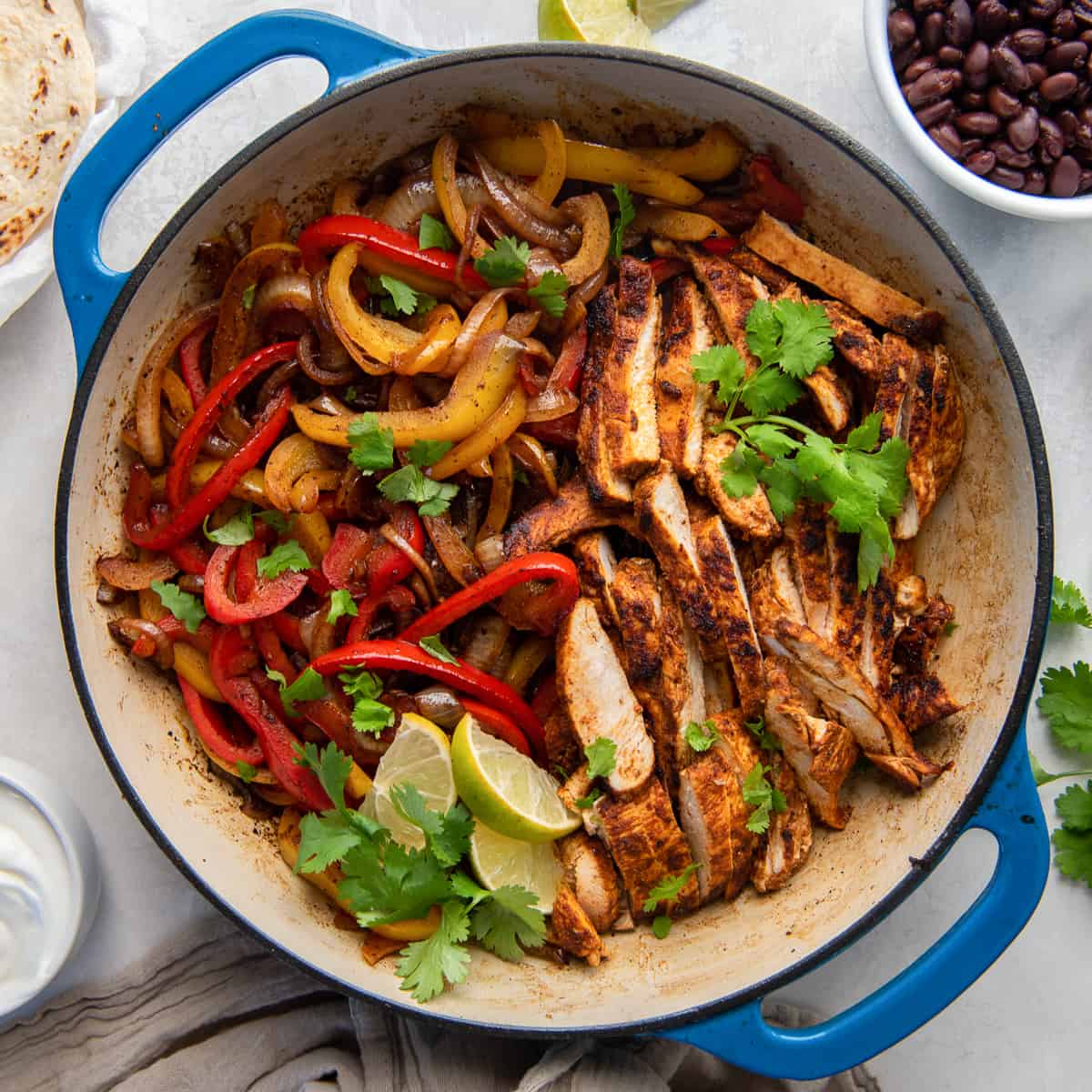 Chile-Lime Skillet Chicken Fajitas (Seriously Quick & Easy!)