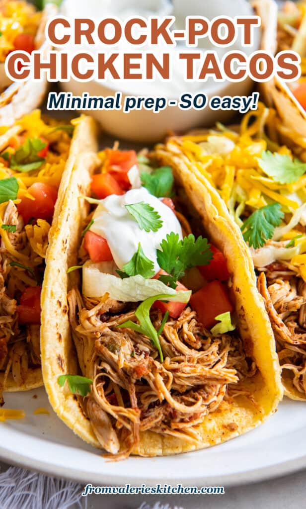 Crock-Pot Chicken Tacos (Recipe + Video) | Valerie's Kitchen