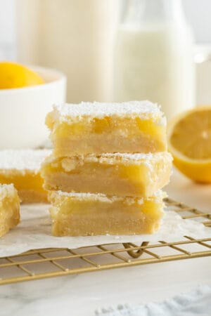 A stack of 3 lemon bars.