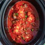 Chicken cacciatore in a slow cooker.