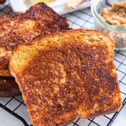 Brown Sugar Toast 7 Brown sugar toast on a wire rack.