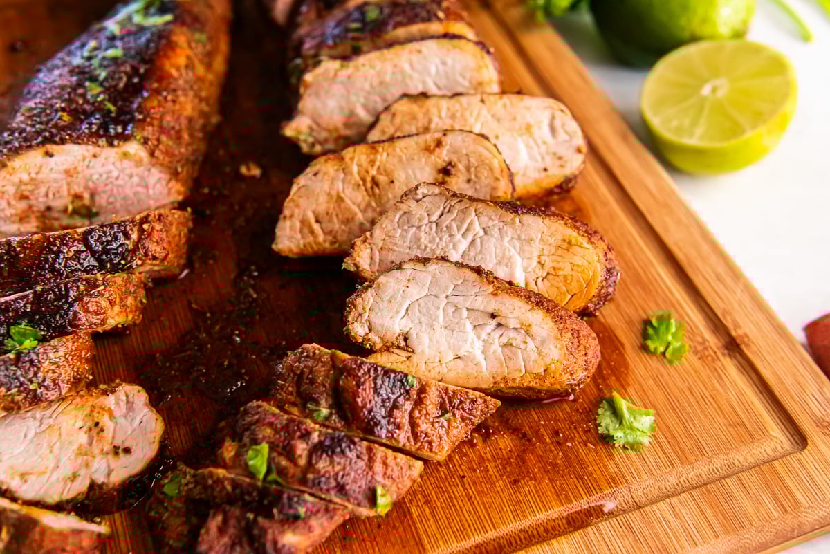 Sliced oven roasted pork tenderloin seasoned with a Southwestern spice blend.